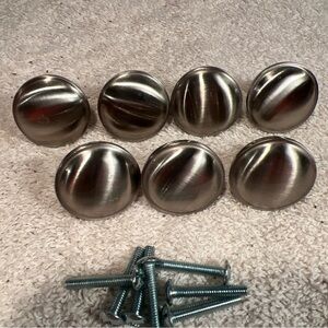 Lot Of 7 Amerock BP53015 Satin Nickel  1-1/4" Mushroom Cabinet Knob With Screws